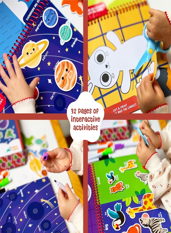 DINO MINI BusyDino - Busy Book for Toddlers 3-5 - Toddler Activity Book with Cutting Activities - Montessori Toys for 3 Year Old - Includes Child-Safe Scissors and Wipe-Clean Markers - Image 4